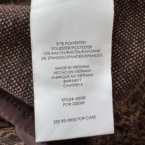 Like New Cabi Director Trouser Style #4505 - Brown & Black Gold Print Sz 14 - Picture 6 of 16